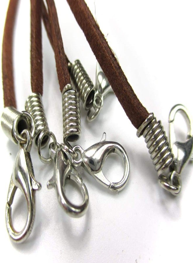 OMX Bulk Cord 10 Pieces, Suede Flat Leather 43cm/17 Necklace Chain for Pendants Bracelet and Jewelry Charms Making. Thickness Leather is 3X1.4MM (Brown) - Image 2
